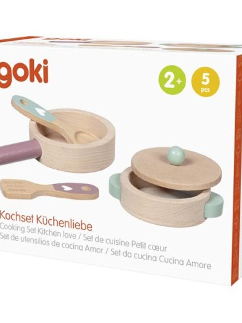 NWT Goki Wooden Toys 'Kitchen Love' Cooking Set
